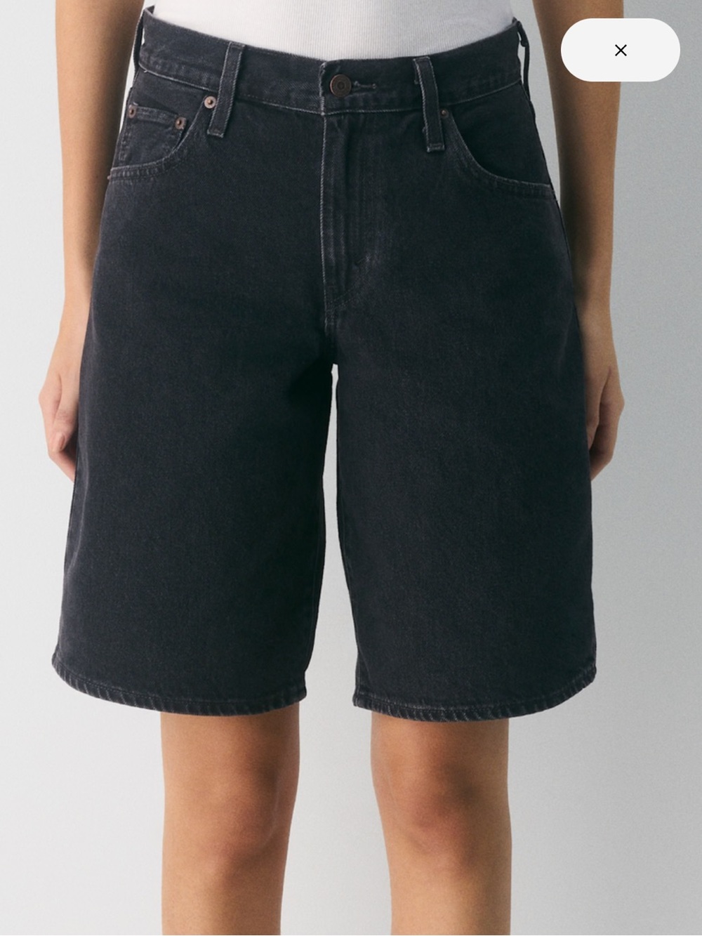 Levi's Black low-Rise Knee-Length Denim Shorts